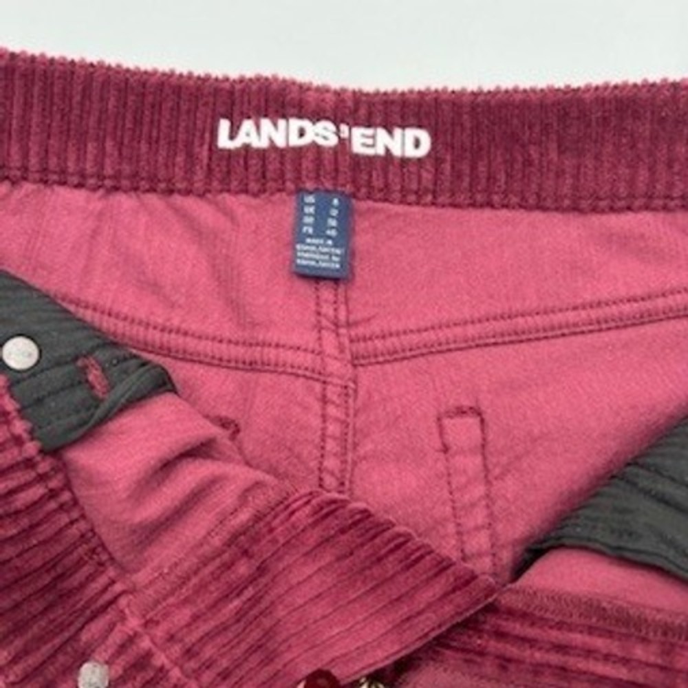 Lands End Burgundy Corduroy Wide Leg High Rise Pants Womens Size 8 Wine Red - Picture 6 of 16